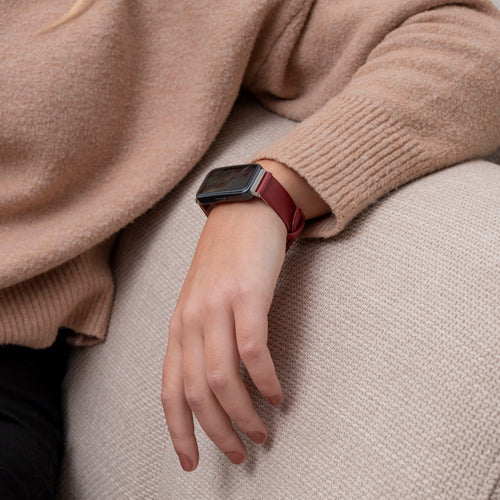 Huawei Band 10 Leather Strap (Wine Red)