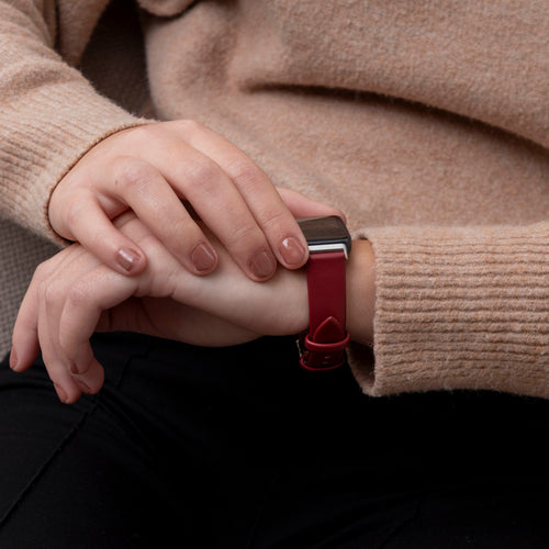 Huawei Band 10 Leather Strap (Wine Red)