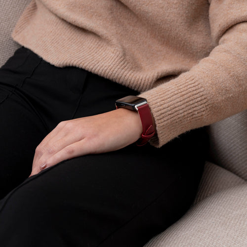 Huawei Band 10 Leather Strap (Wine Red)