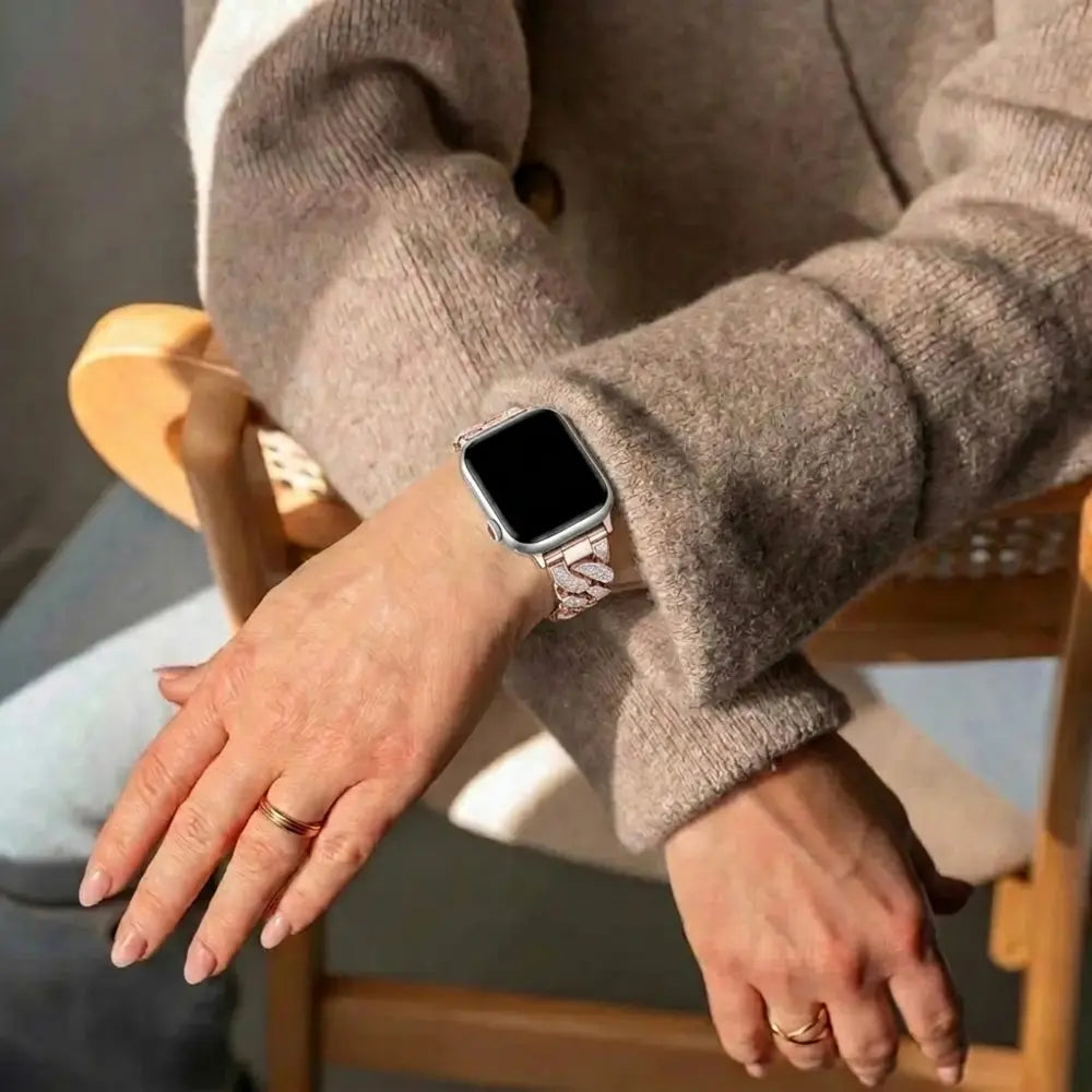 Bandz Apple Watch Chain Diamond Strap (Rose Gold)