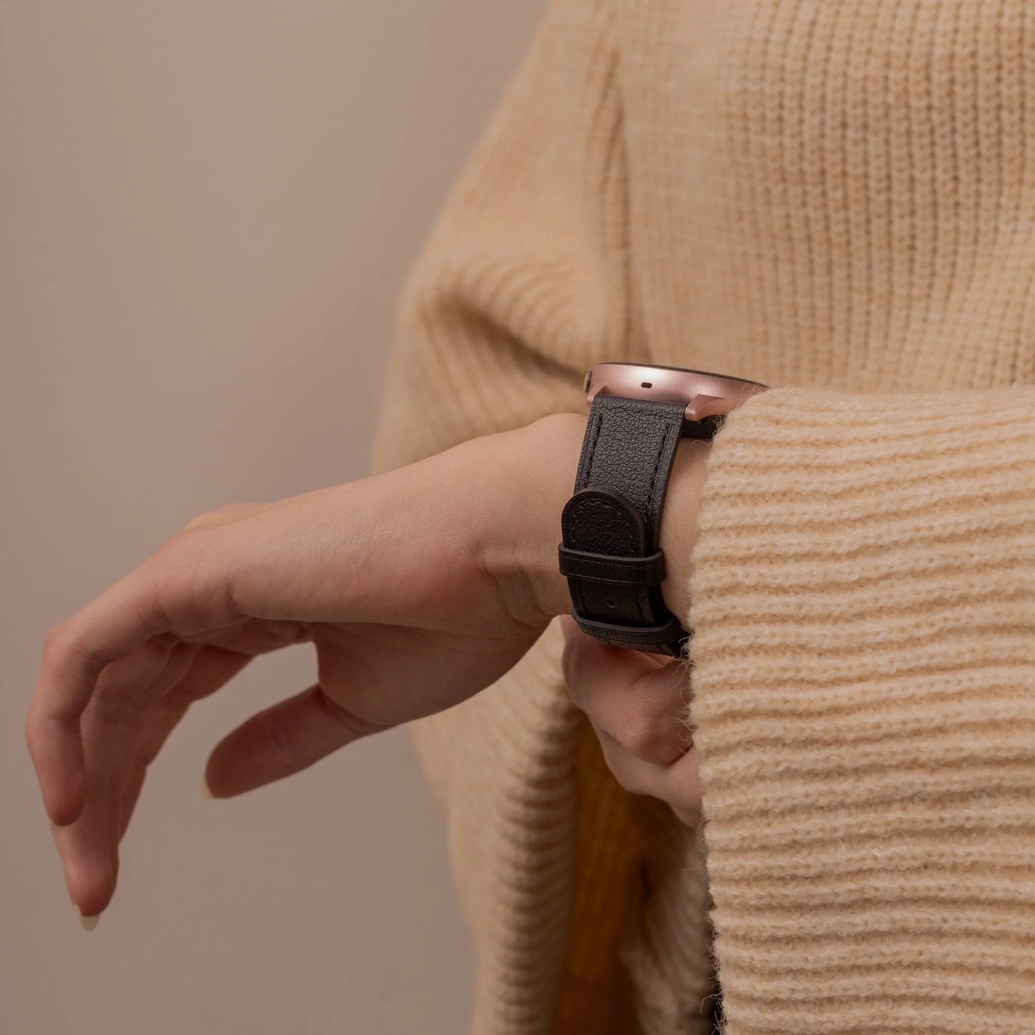 Modern Leather Strap, black, lifestyle photo
