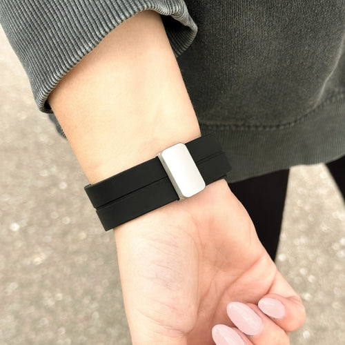 Silicone Magnetic Sport Strap, black, lifestyle photo