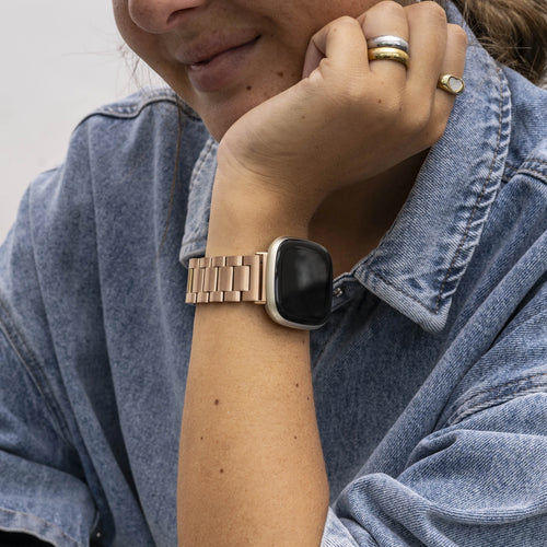 Fitbit Sense 2 Steel Strap (Rose Gold)