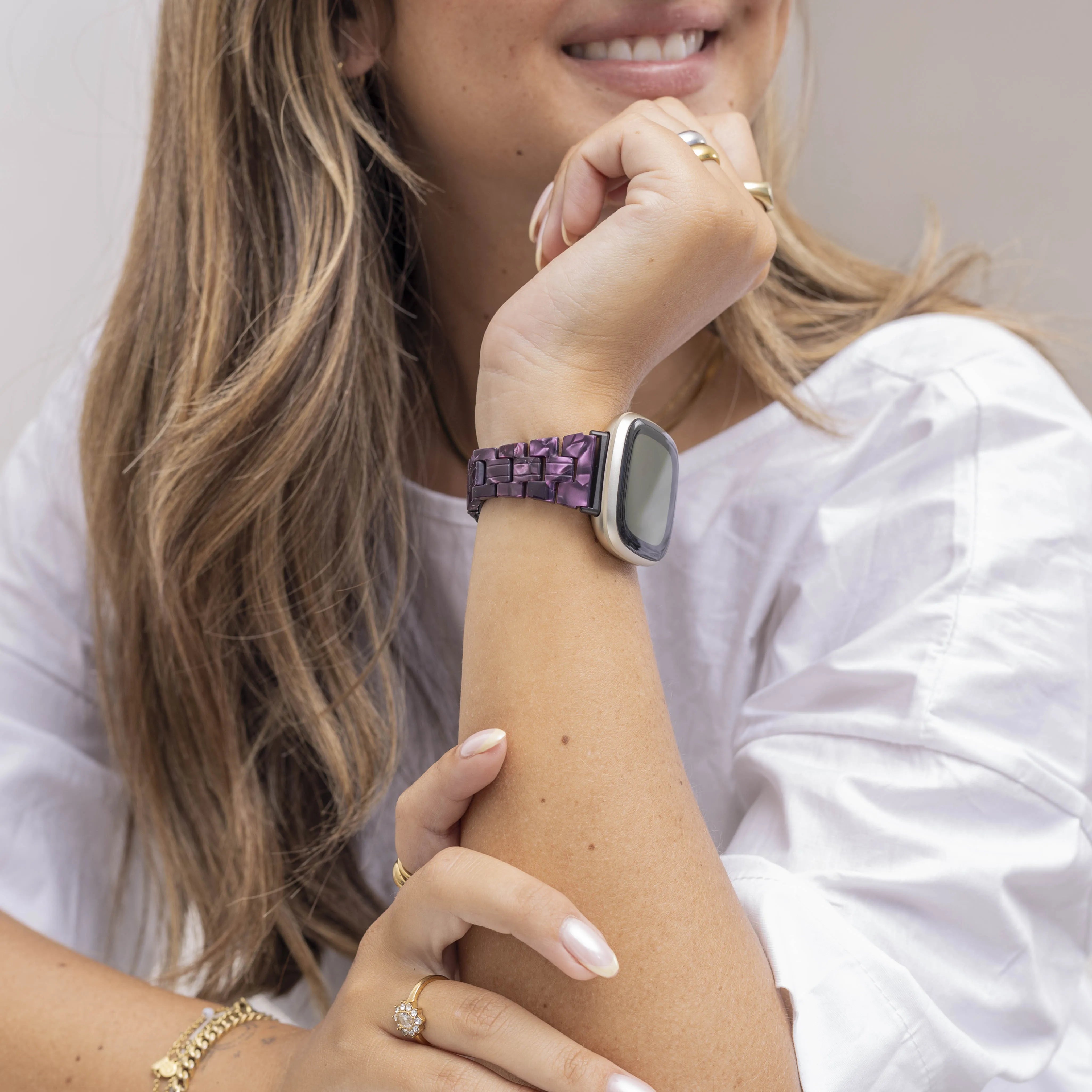 Fitbit Sense Resin Strap (Black/Purple)