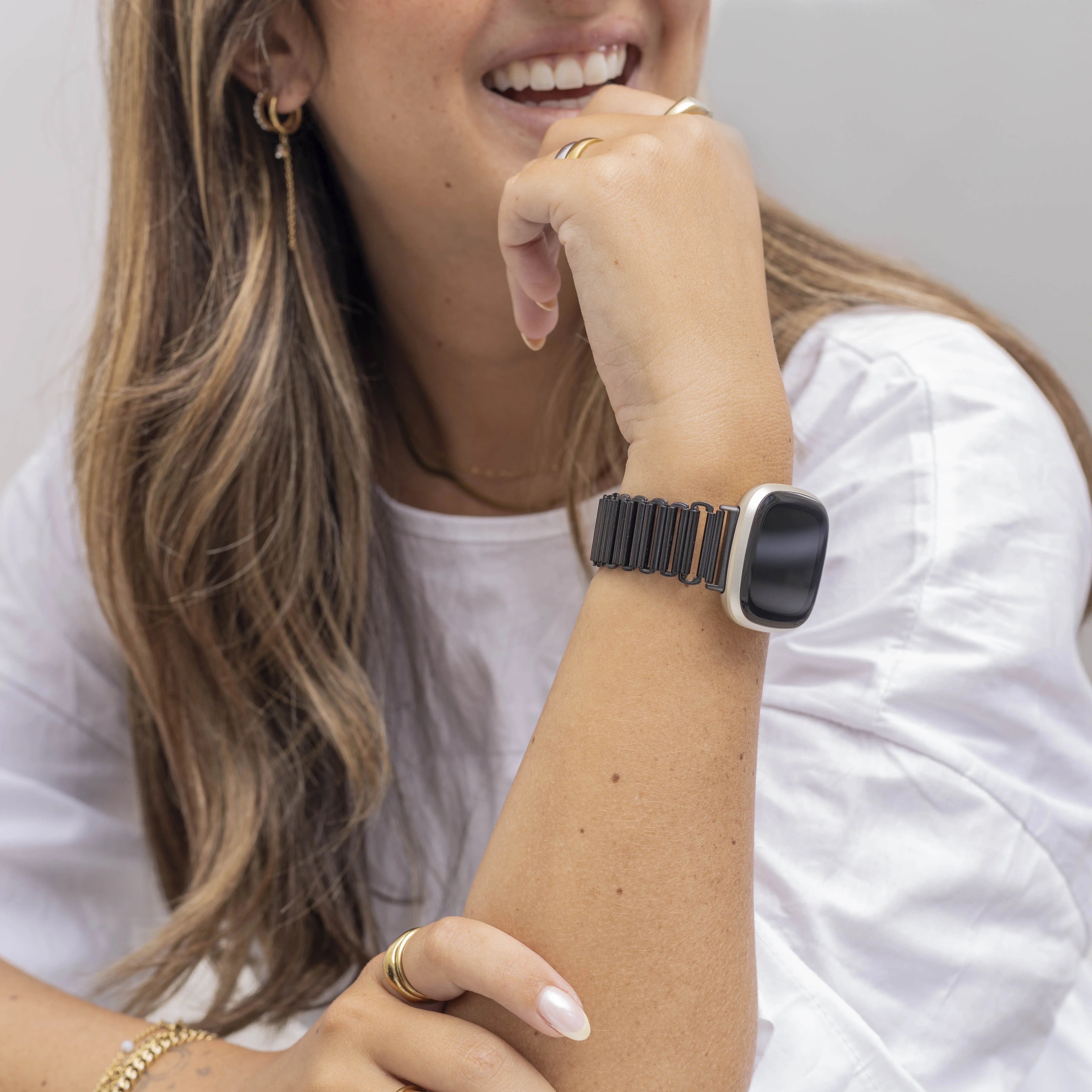 Fitbit Versa 3 Steel Loop Strap (Black)
