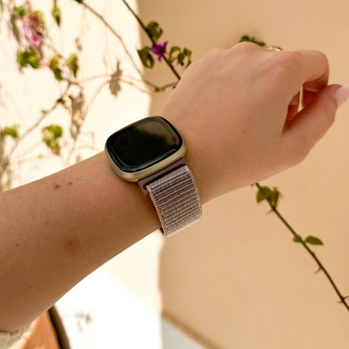 Fitbit Sense Nylon Strap (Grey/Pink)