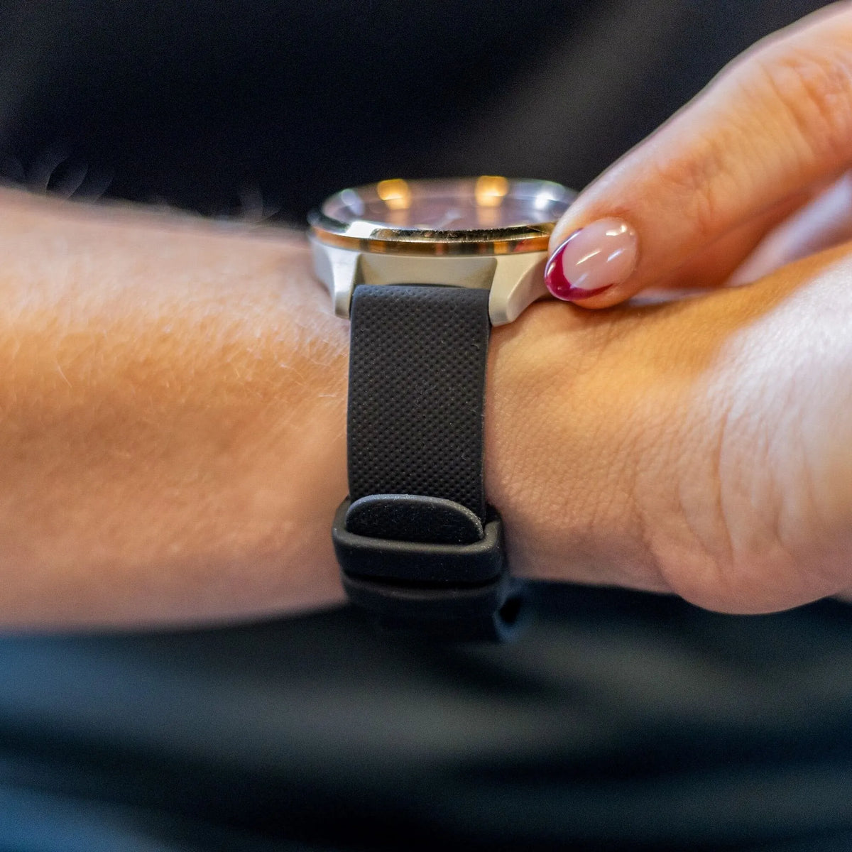 Silicone Sport Strap, black, lifestyle photo