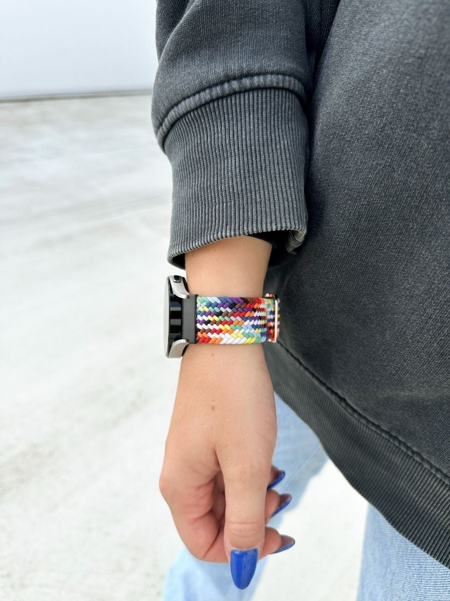 Watch Strap Woven Nylon 20mm - Quick Release (Rainbow)