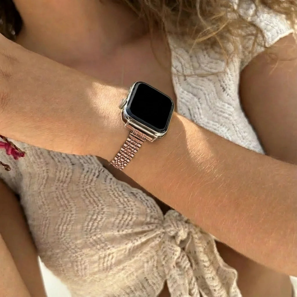 xoxo Wildhearts Apple Watch Steel Strap 'Slim' (Rose Gold)