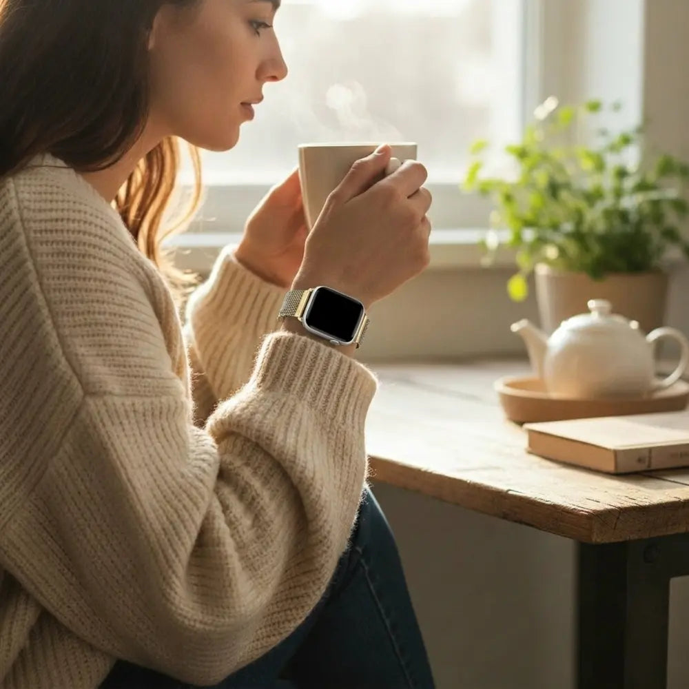 Apple Watch slim Milanese band (gold leopard)