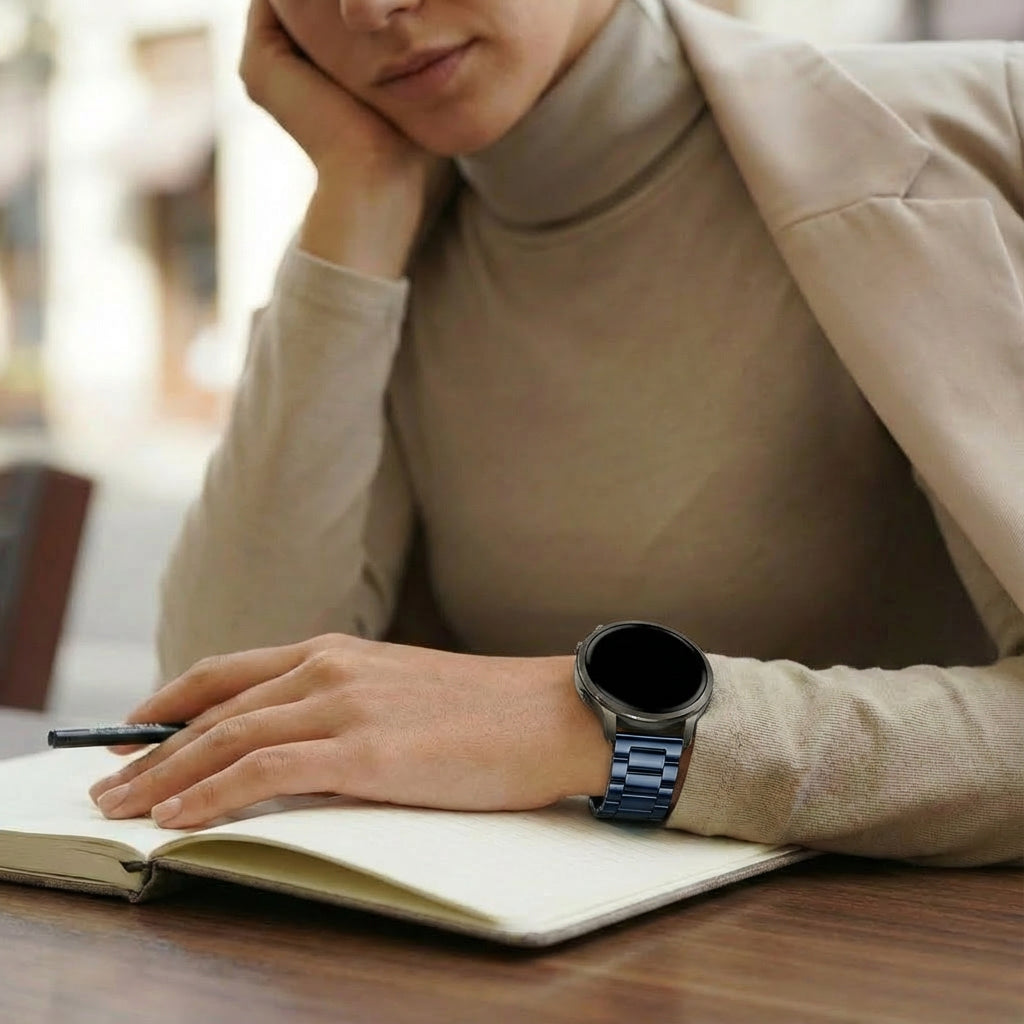 Bandz Garmin Vivomove Style Steel Strap 'Classic' (Blue)