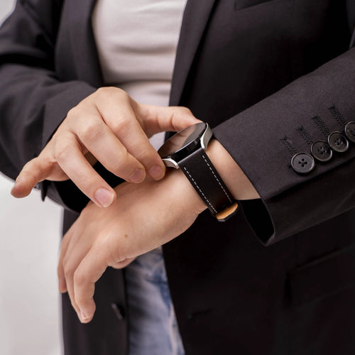 Xiaomi Amazfit Bip 'One Push' Leather Strap (Black)