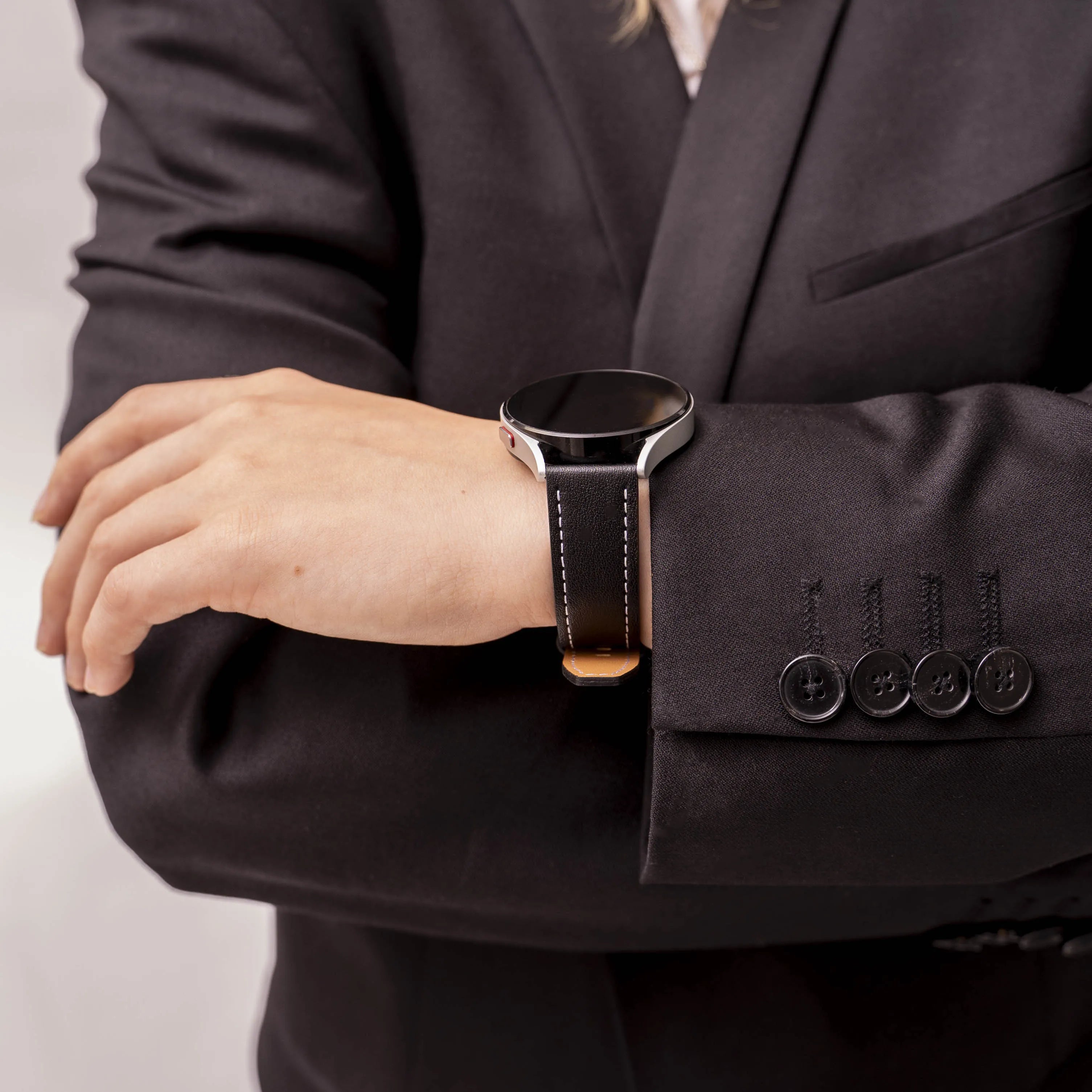 Polar Ignite 3 'One Push' Leather Strap (Black)