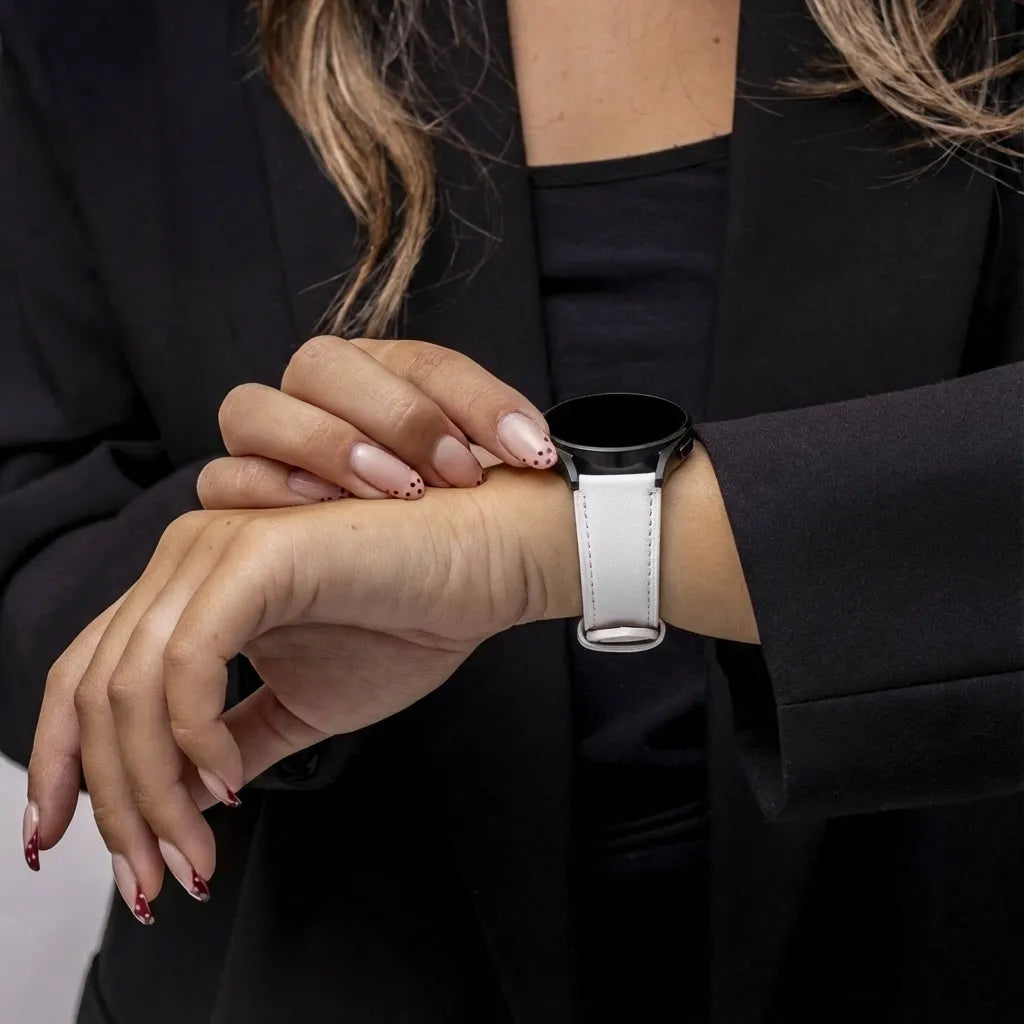 Polar Pacer Leather Strap (White)