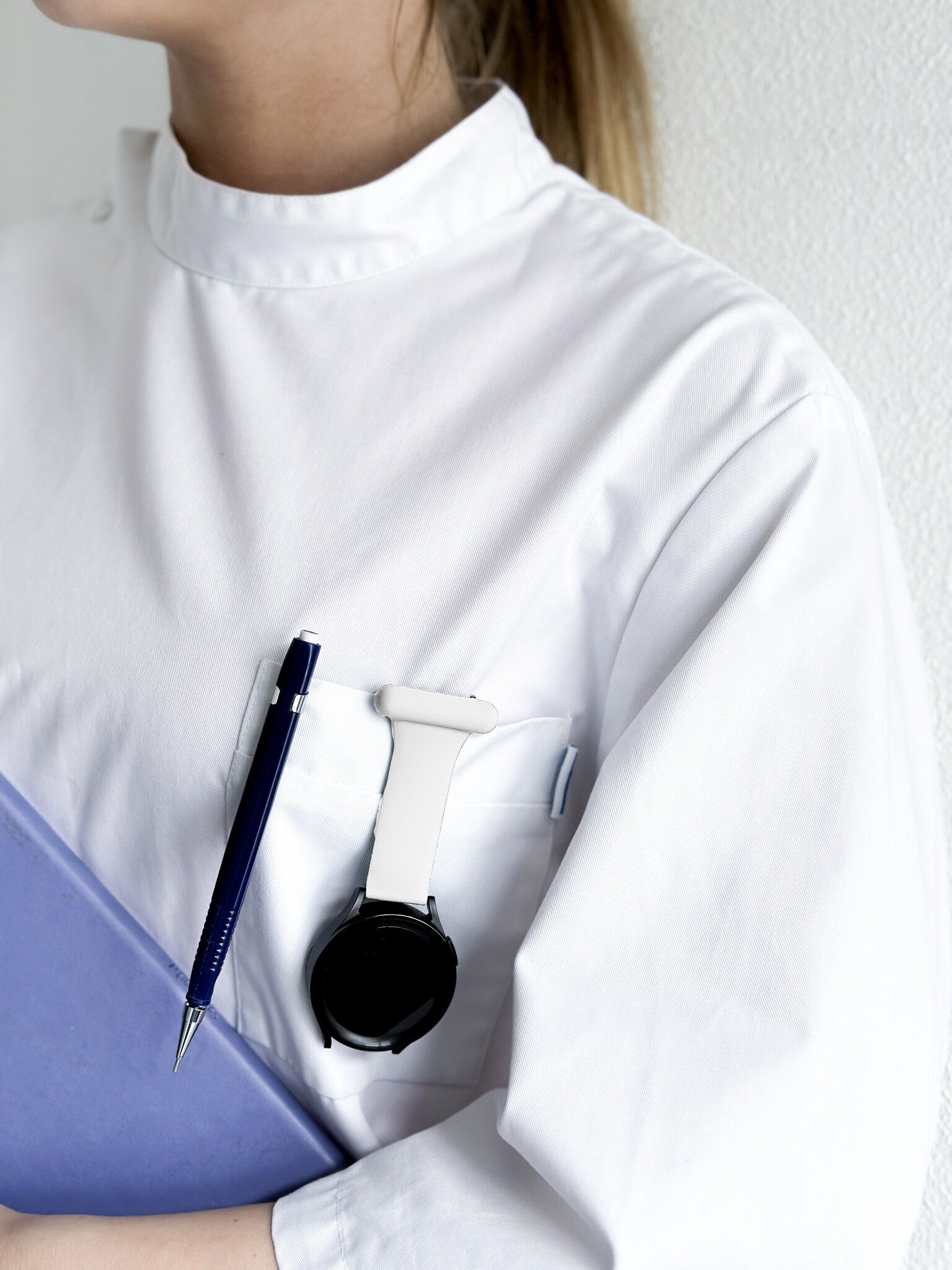 Silicone Nurse Fob, white, lifestyle photo