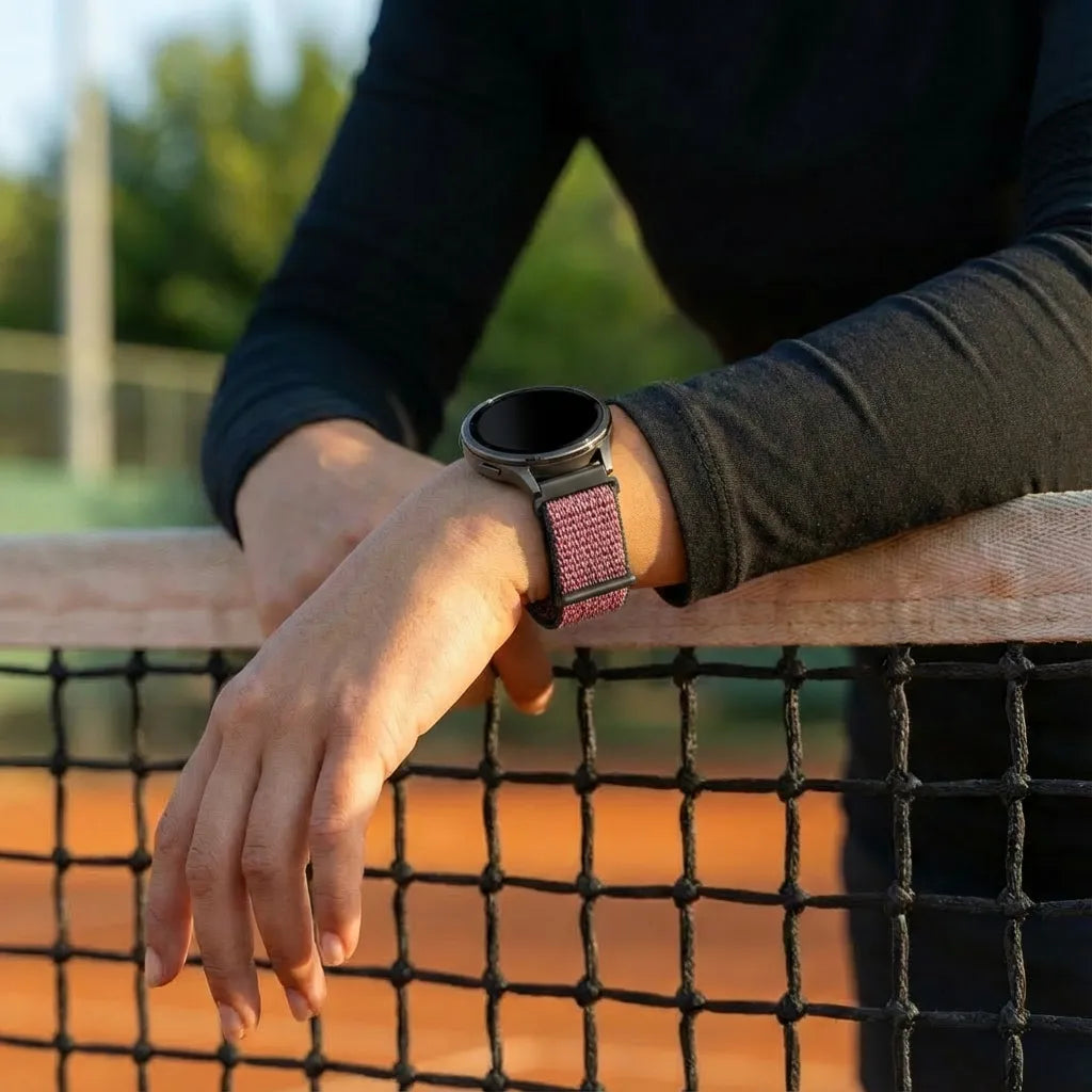 Bandz Garmin Forerunner 265s Nylon Loop Strap (Crimson Berry)