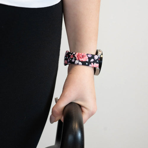 Silicone Patterned Strap, flowers, lifestyle photo