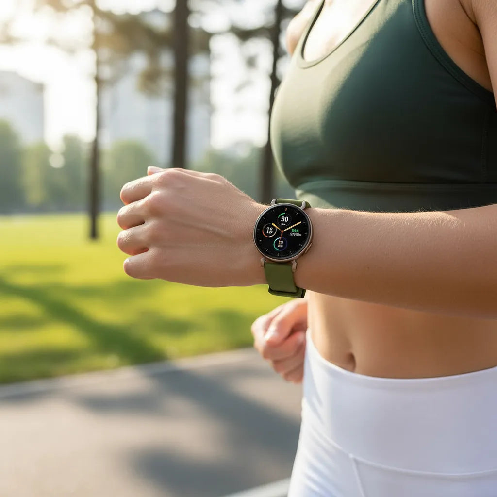 Luxury Silicone Strap, green, lifestyle photo