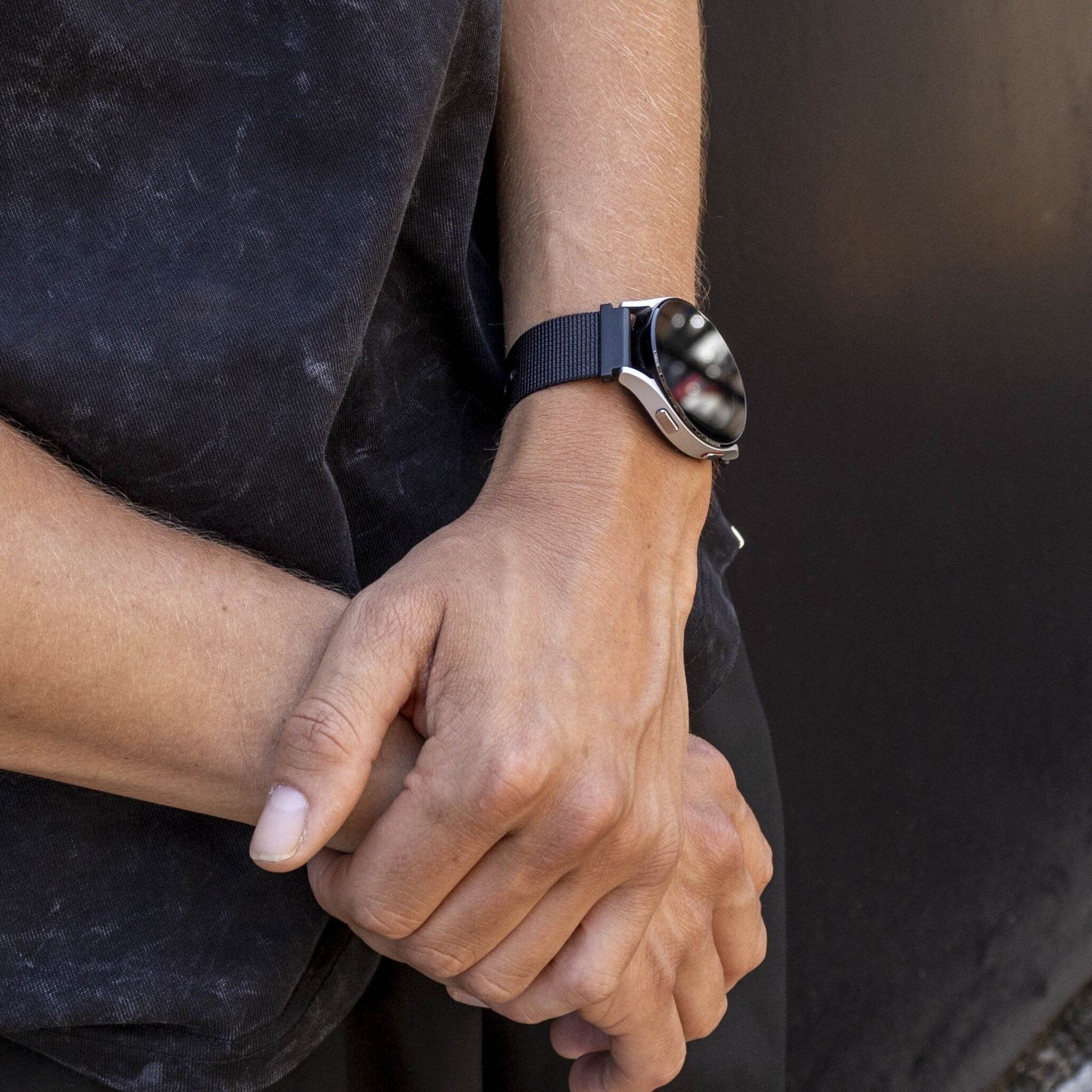 BALR Samsung Galaxy Watch 4 Classic 42mm Nylon Strap with Buckle (Black)