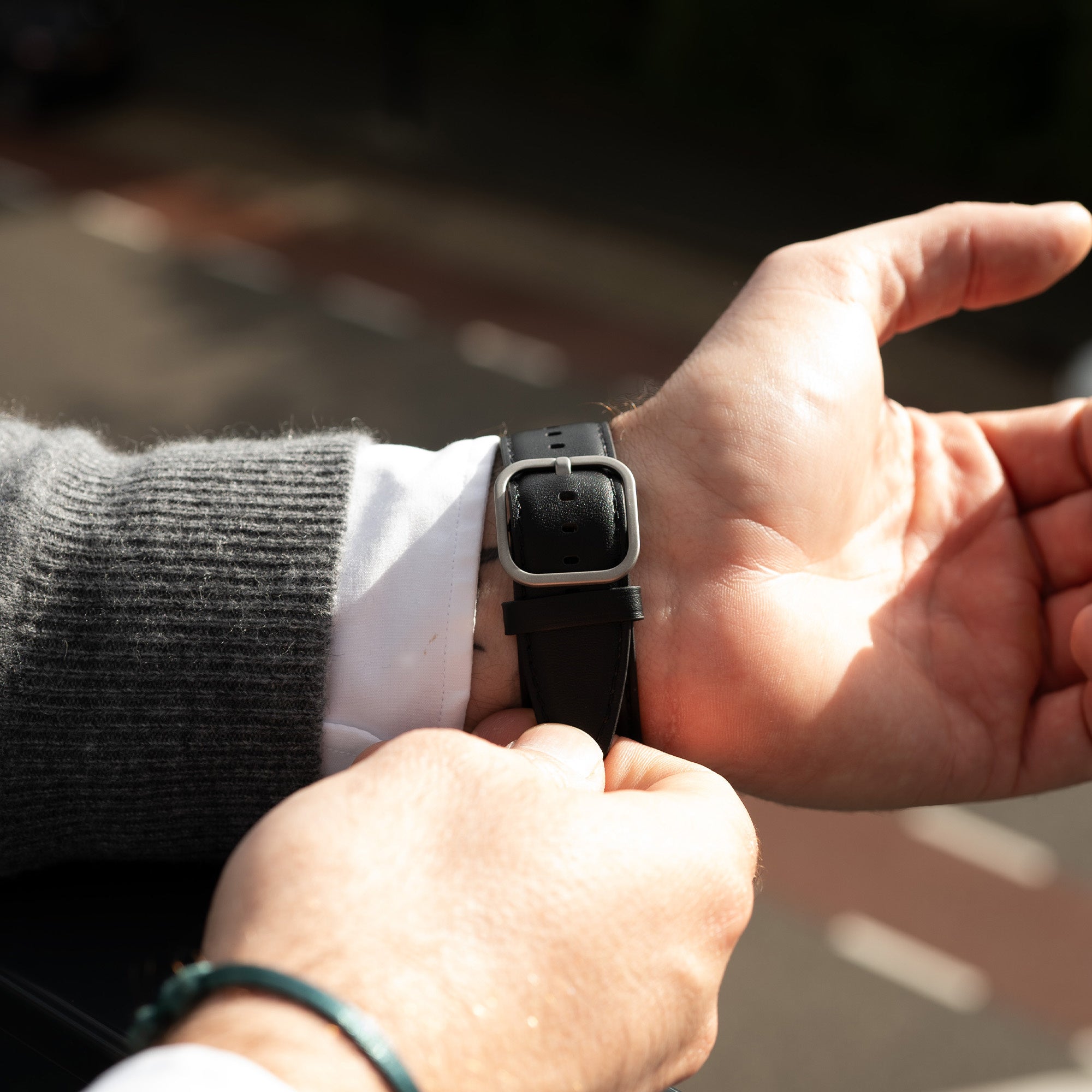 Bandz Apple Watch Ultra Leather Strap 'Classic' (Black)