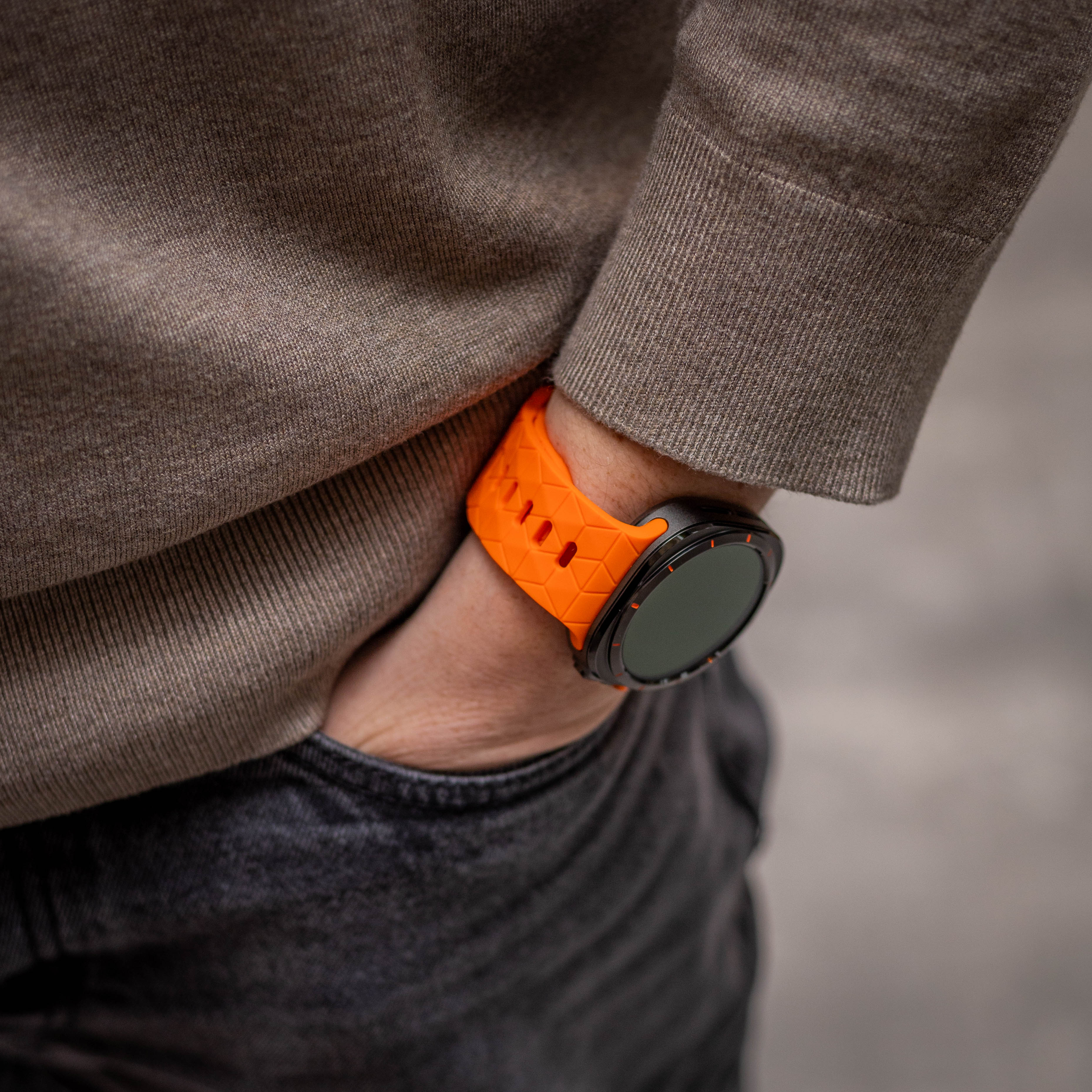 Samsung Galaxy Watch Ultra 2 Silicone Strap Hexagons (Orange)