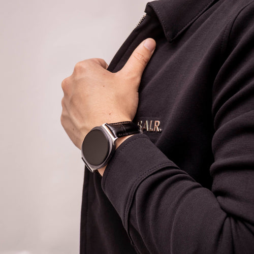 Samsung Galaxy Watch 8 - 40mm Leather Crocodile Strap (Black)