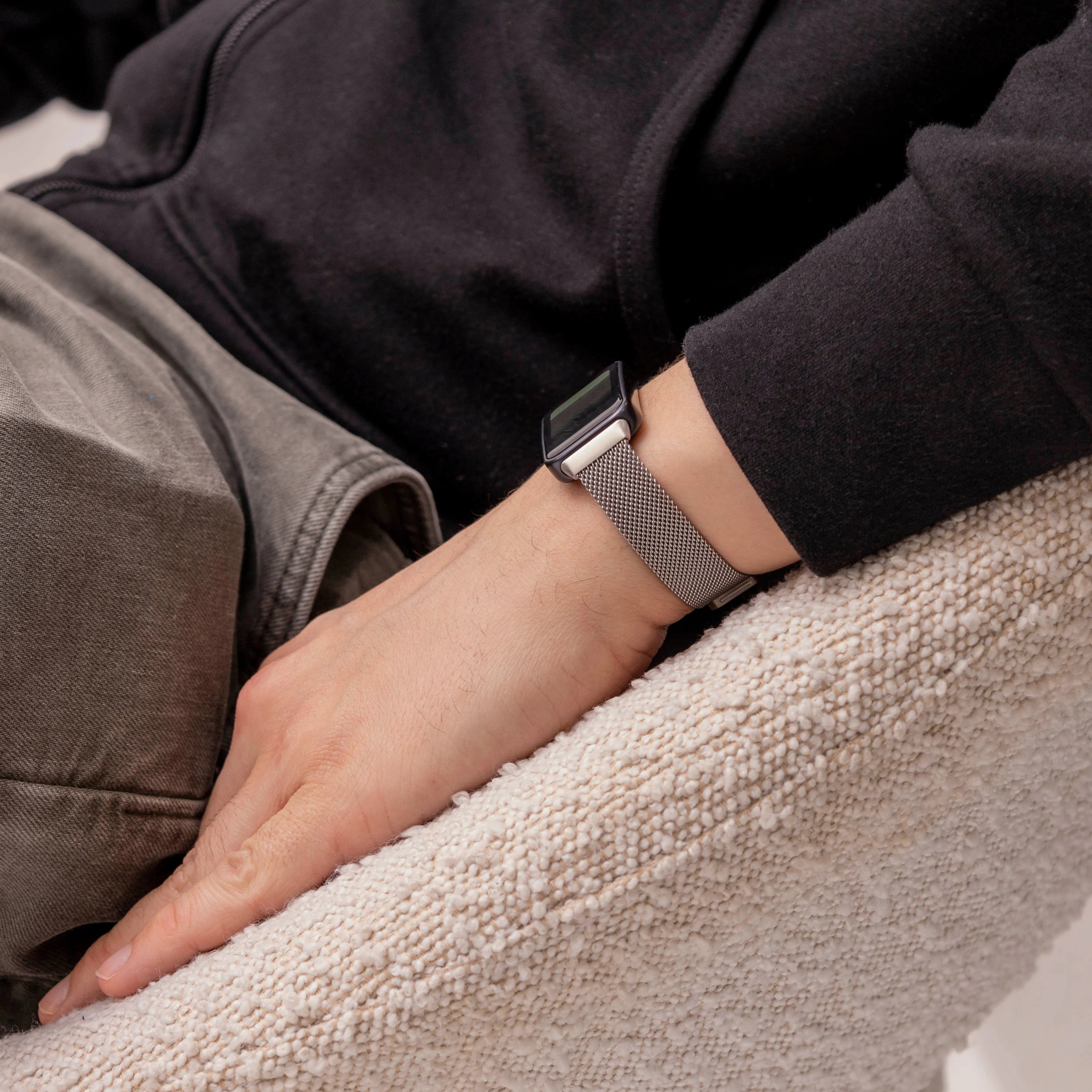 Milanese Strap, silver, lifestyle photo