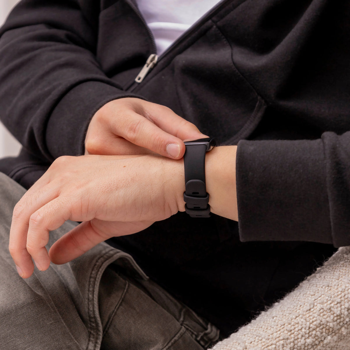 Silicone Strap, black, lifestyle photo