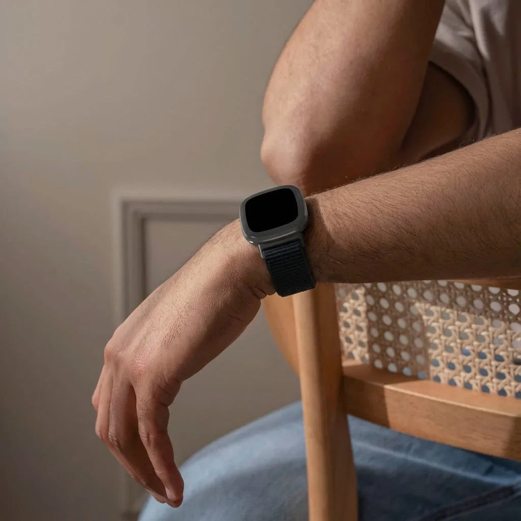 Fitbit Versa 4 Nylon Strap (Black)