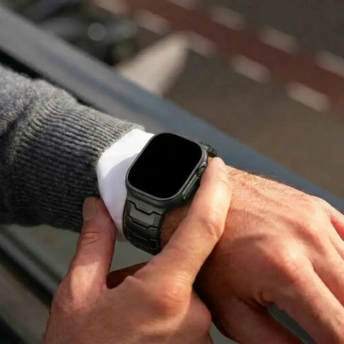 Apple Watch Mecha Titanium Hybrid Strap (Black)