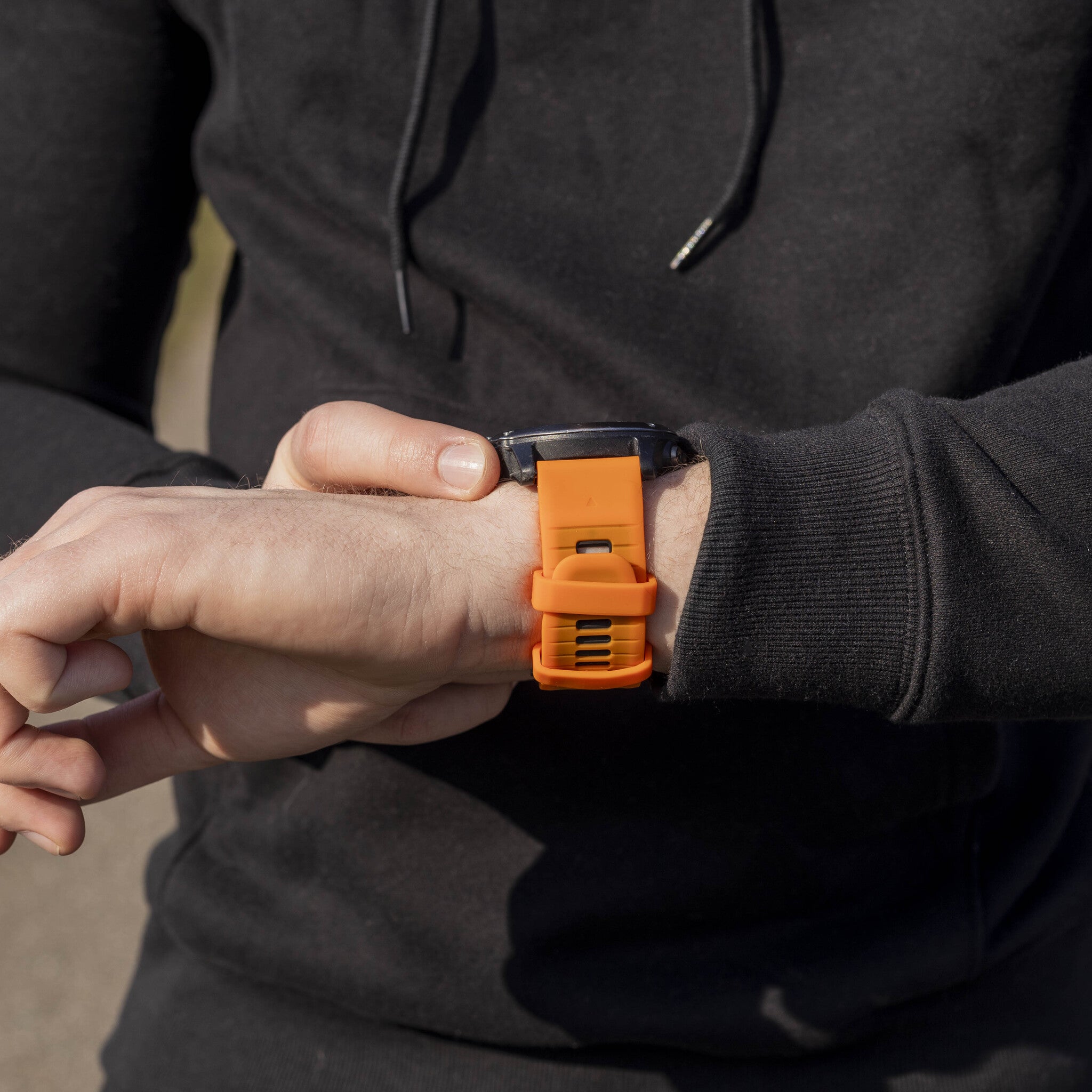 Garmin Quatix 8 - 51mm Sport Strap with Buckle (Orange/Black)