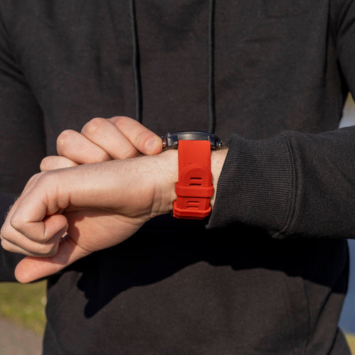 Garmin Quatix 3 / 6x / 7x Solar Silicone Strap (Red)