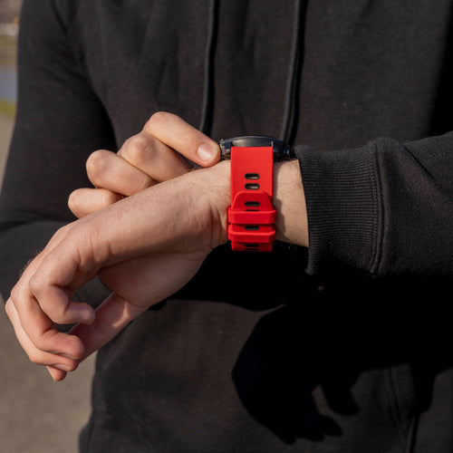 Garmin Quatix 3 / 6x / 7x Solar Buckled Sport Strap (Red/Black)