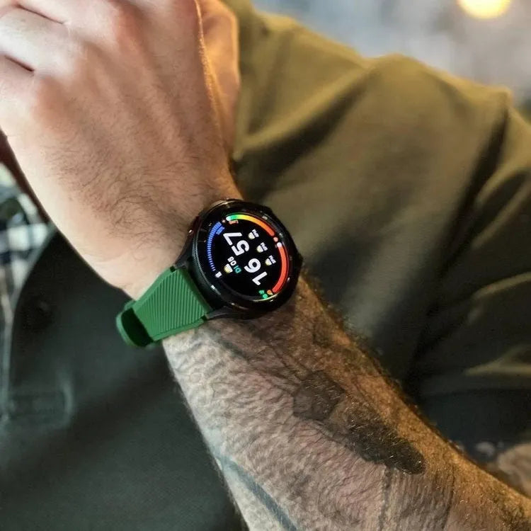 Twill Silicone Strap, army green, lifestyle photo