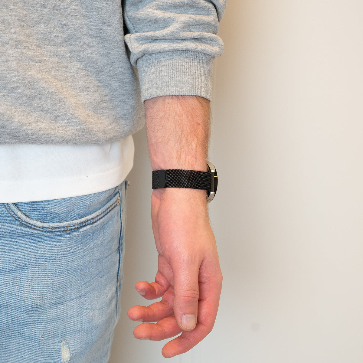 Milanese Loop Strap, black, lifestyle photo