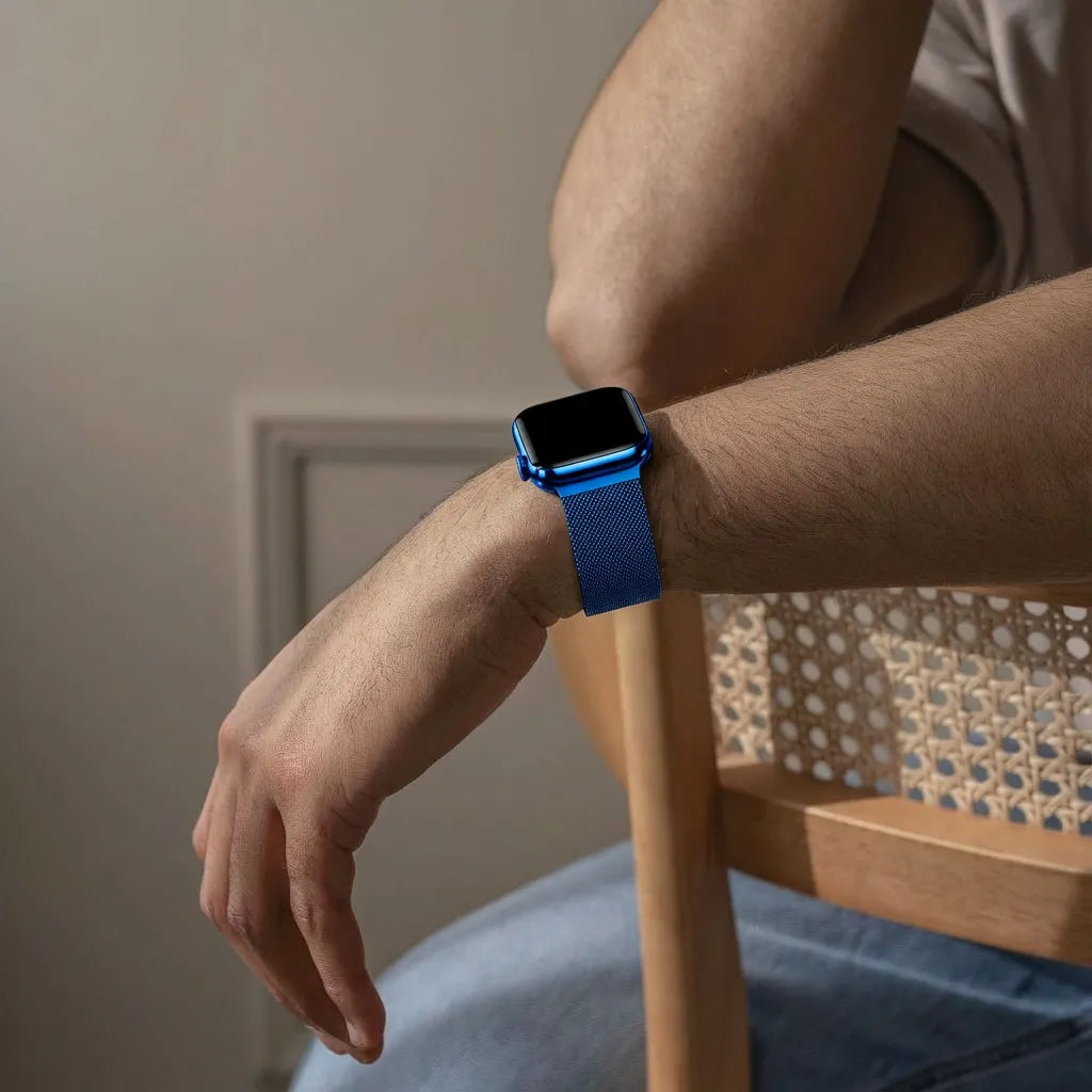 Bandz Apple Watch Milanese Loop Strap (Blue)