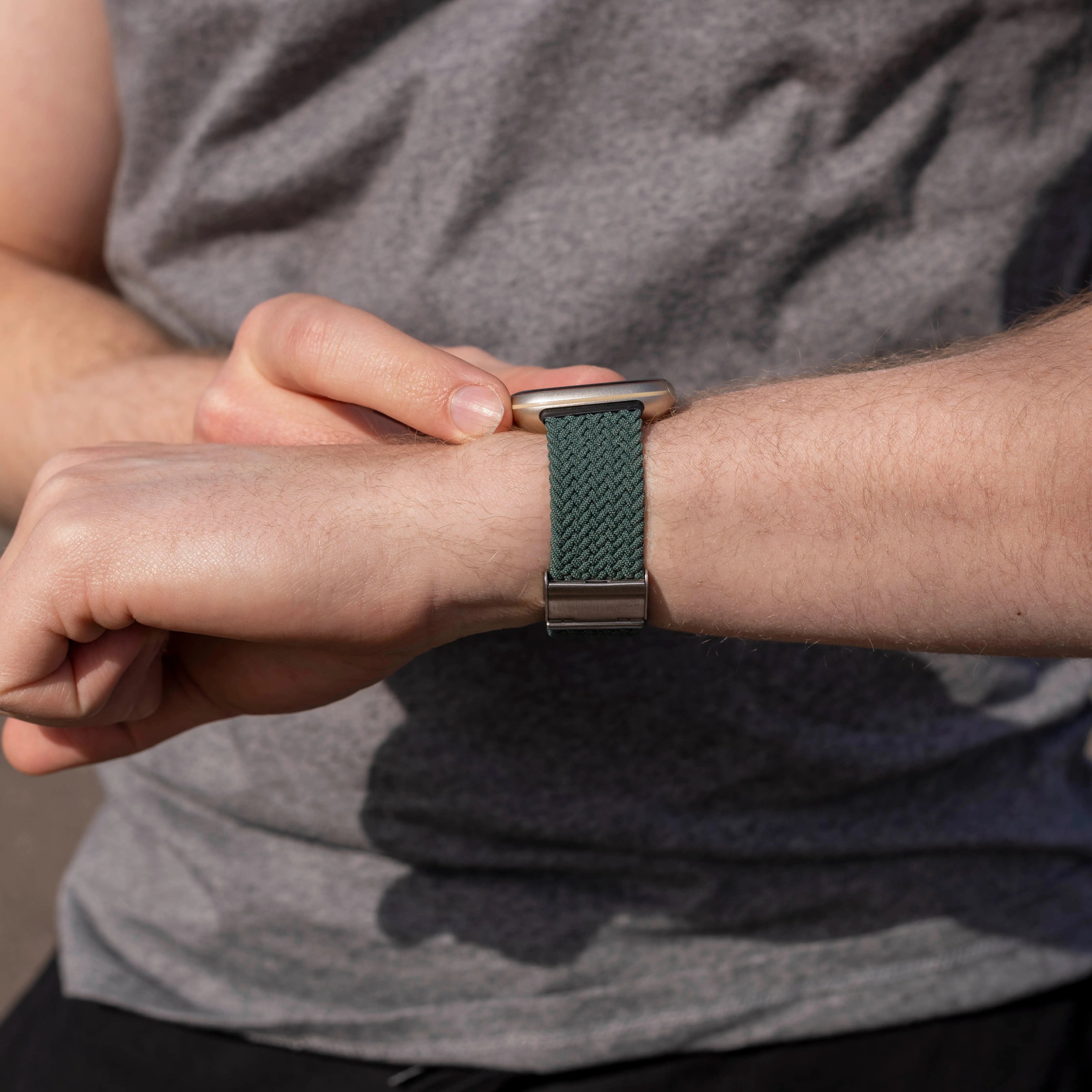 Fitbit Sense Adjustable Braided Strap (Dark Green)