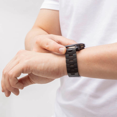 Suunto Run Titanium Grain Strap (Flat Buckle) (Black)