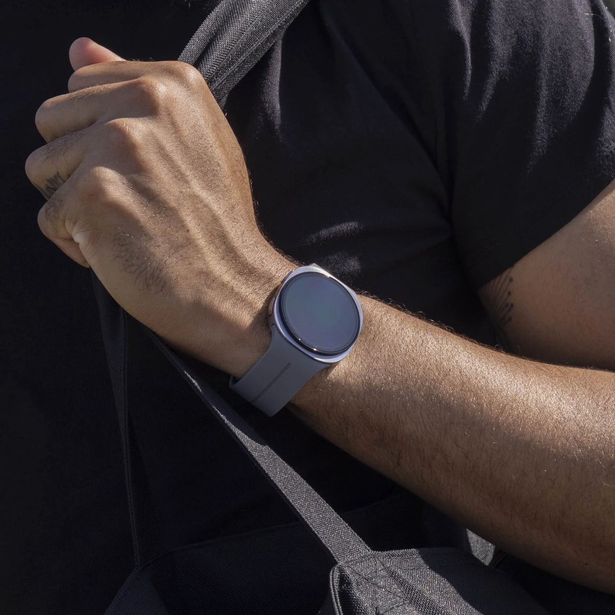 D-Buckle Silicone Strap, dark grey, lifestyle photo