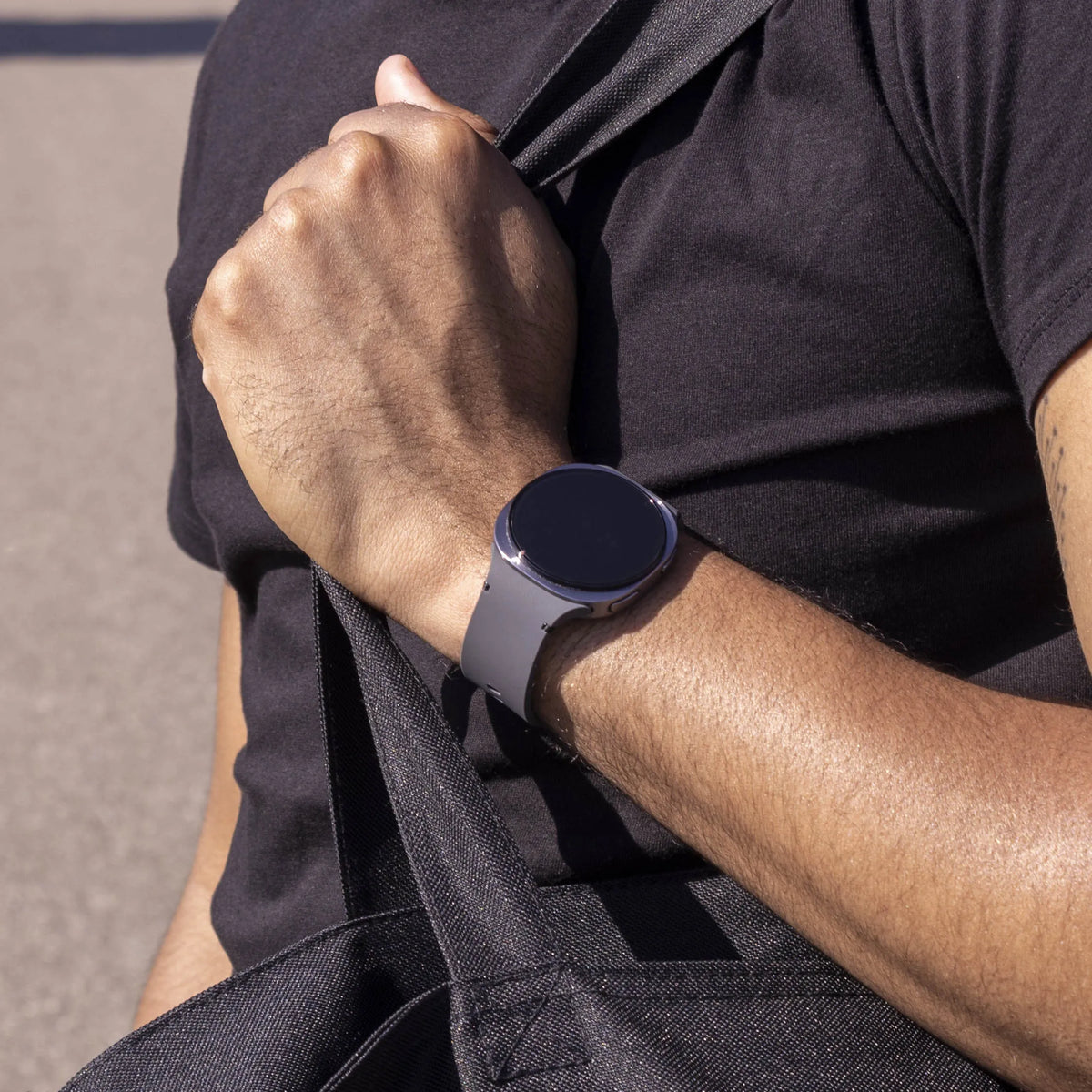 Silicone Strap, dark grey, lifestyle photo