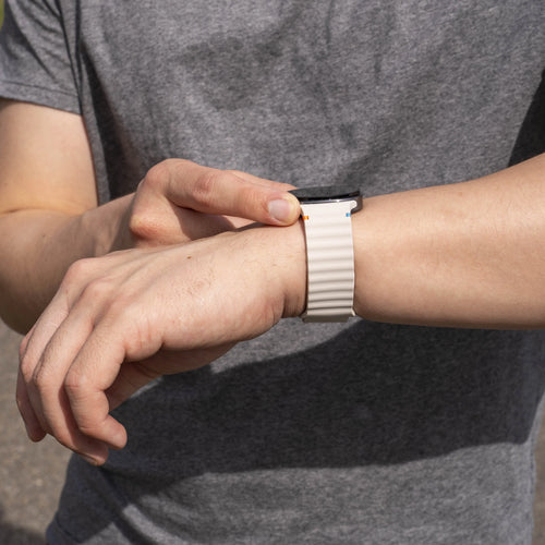Wave Silicone Strap, starlight, lifestyle photo