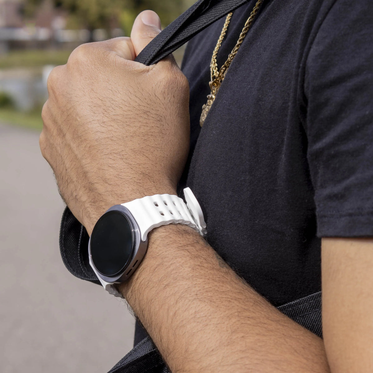 Silicone Ocean Strap, white, lifestyle photo