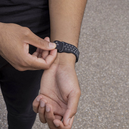 Silicone Sport Strap, black/grey, lifestyle photo