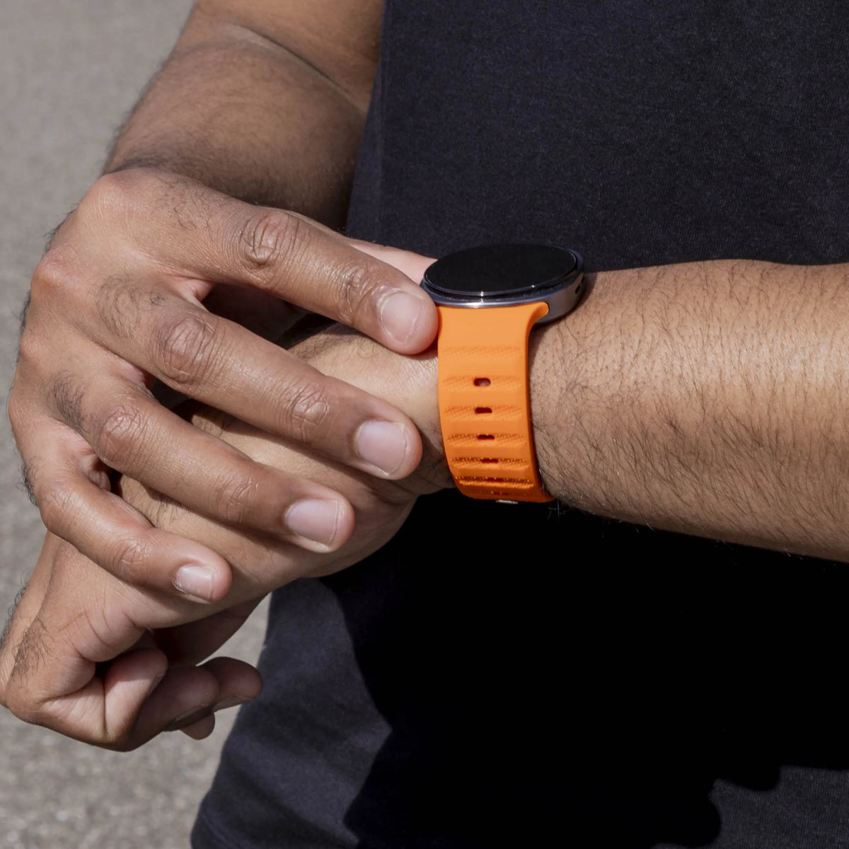 Outdoor Silicone Strap, orange, lifestyle photo