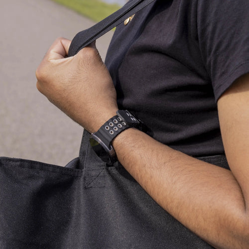 Silicone Ocean Strap, black/grey, lifestyle photo