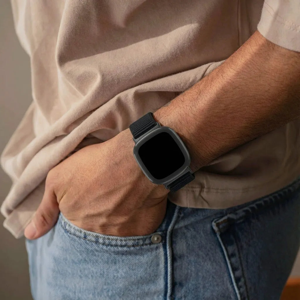 Fitbit Versa 4 Nylon Strap (Black)