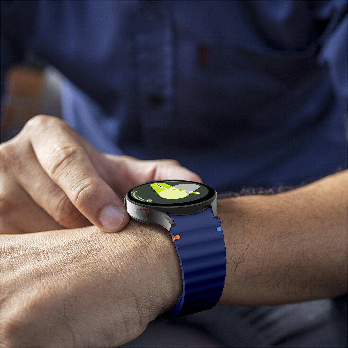 Wave Silicone Strap, dark blue, lifestyle photo