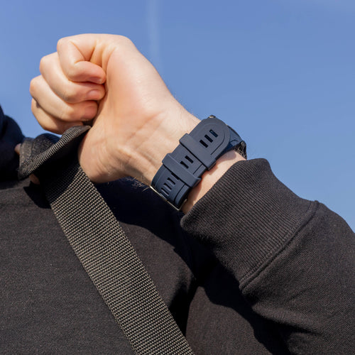 Garmin Fenix 5x/6x Shiny Silicone Strap (Dark Blue)