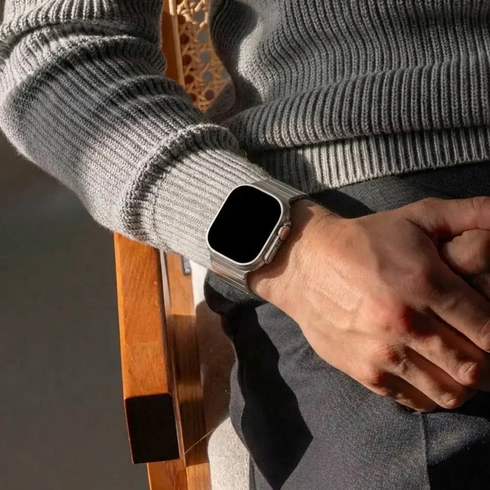 Apple Watch  'One Bead' stalen band (titanium)