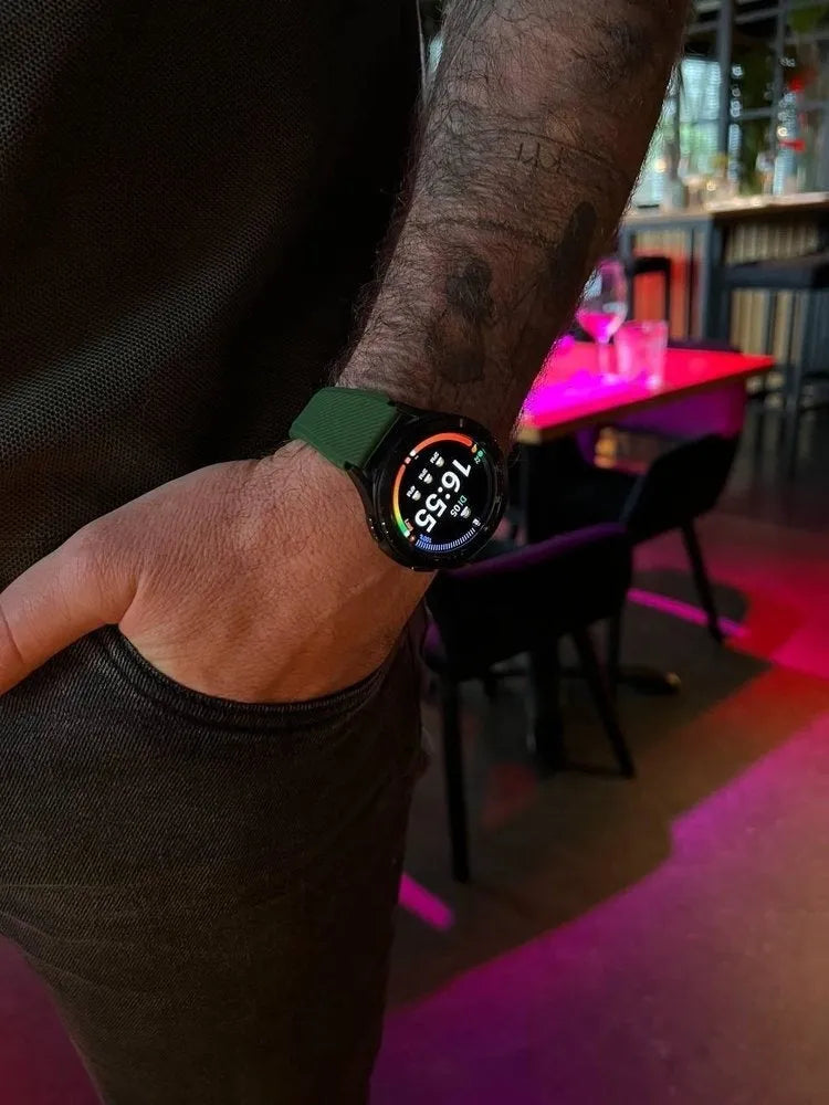 Twill Silicone Strap, army green, lifestyle photo